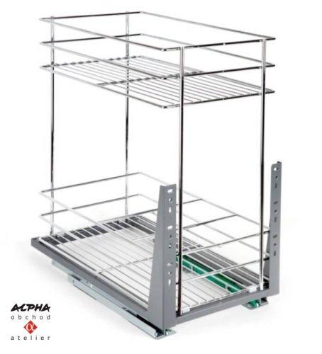 Plnovýsuvný 2koš s tlumením Komfort 150mm chrom