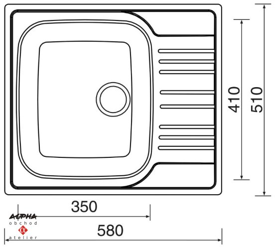 Dřez SINKS Star 580 V 0.6mm matný