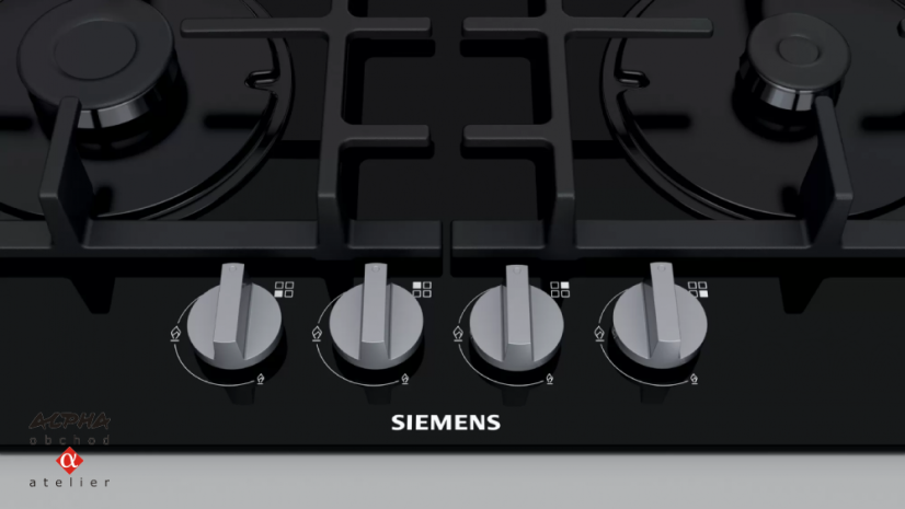 Plynová varná deska Siemens EN 6B6HB90 černá/sklo
