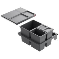 Koš odpadkový Hailo AS K500 1x18l/2x8l/340mm/šedý