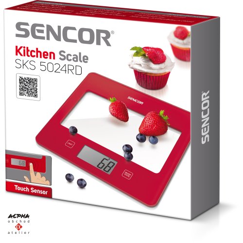 Kuchyňská váha Sencor SKS 5024RD červená