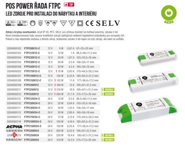 Napájení PROFI LED 12V/70W/5830mA IP20 stavební