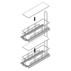 Čelní výsuv 90° Cargo IQ200/20cm/2patra/stříbrný