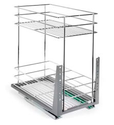Plnovýsuvný 2koš s tlumením Komfort 200mm chrom