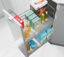 Čelní výsuv 90° Cargo IQ300/30cm/2patra/stříbrný