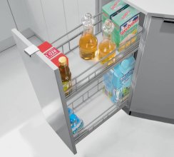 Čelní výsuv 90° Cargo IQ200/20cm/2patra/stříbrný