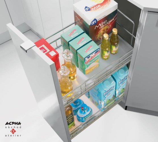 Čelní výsuv 90° Cargo IQ300/30cm/2patra/stříbrný
