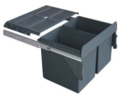 Koš odpadkový K60 2x27l/nízký/čelní šedý