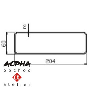 DOMUS systém 125 ploché potrubí 204x60mm (1m)