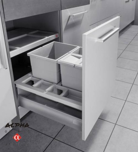 Koš odpadkový Hailo AS K600 1x18l/2x8l/340mm/šedý